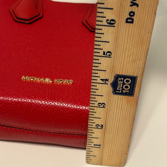 Michael Kors Red Leather Mini Tote Crossbody Bag - Picture 11 of 11